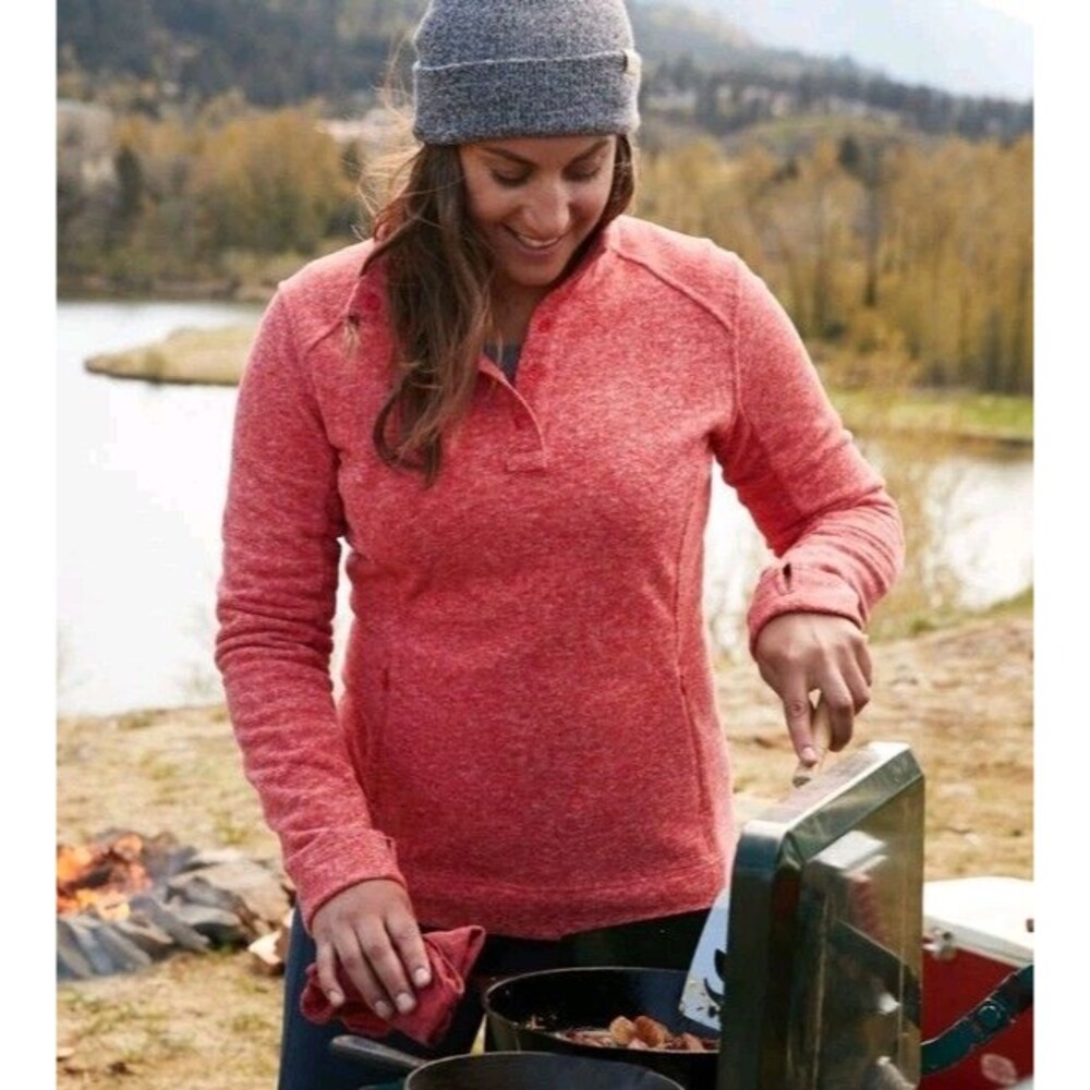 Duluth Trading Company Women's XS Frost Lake Fleece Pullover Heathered Red